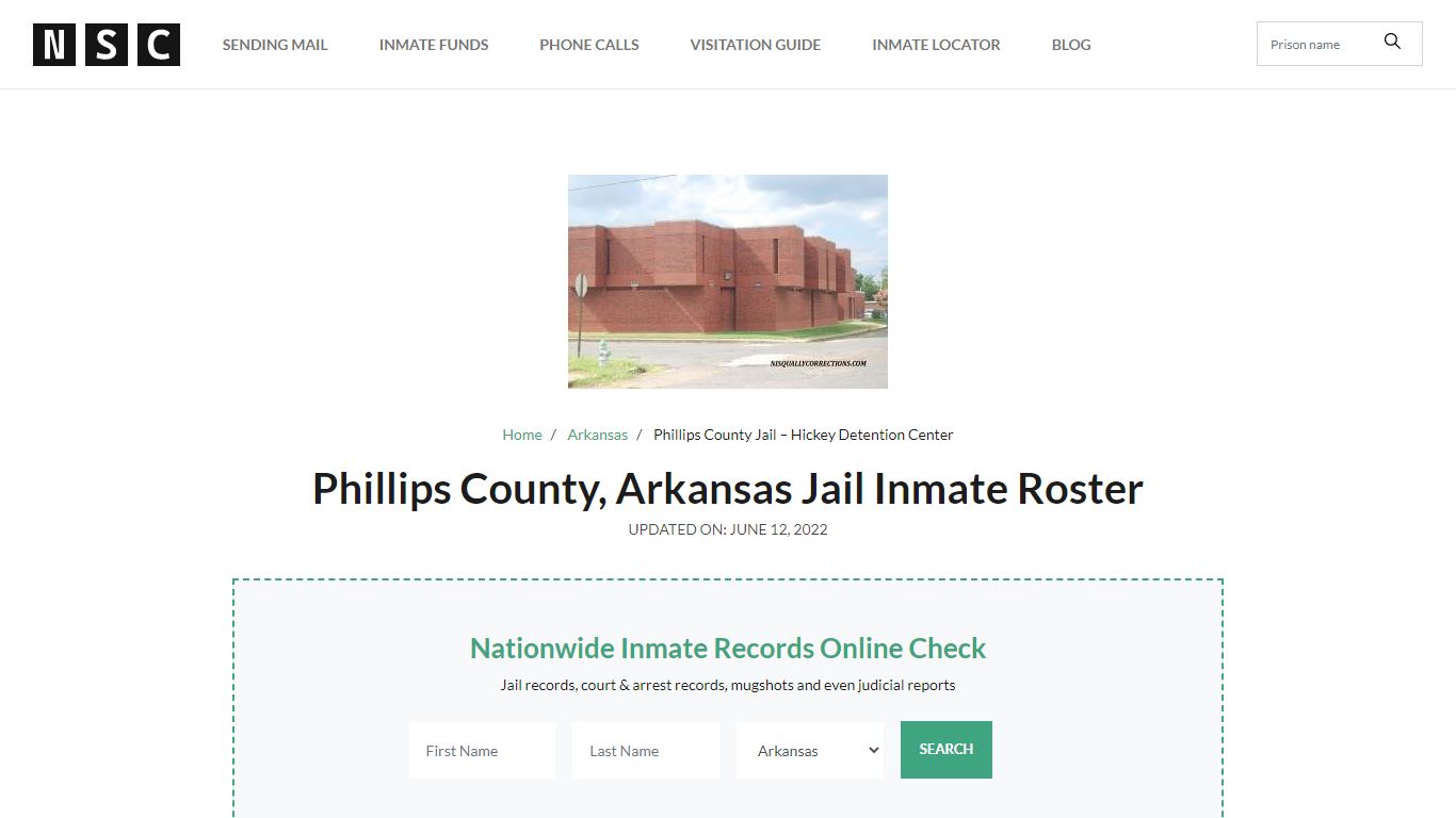 Phillips County, Arkansas Jail Inmate Roster